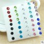 Wholesale 20Pairs /pack Fashion Multicolor Round Rhinestone Crystal Plastic