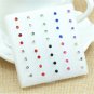 Wholesale 20Pairs /pack Fashion Multicolor Round Rhinestone Crystal Plastic