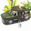 Pen School Pencil Case Tank Bag With Combination Lock For Boys Kids Double Zip