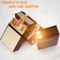 USB Rechargeable Electric Built-In Flame Less Lighter Cigarette Case Holder Box