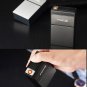 USB Rechargeable Electric Built-In Flame Less Lighter Cigarette Case Holder Box