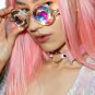 Kaleidoscope Sunglasses Diffraction Crystal Prism Glasses Round Rainbow Fashion