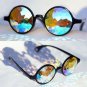 Kaleidoscope Sunglasses Diffraction Crystal Prism Glasses Round Rainbow Fashion