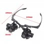 Headband 10X 15X 20X 25X LED Light Glasses Magnifier Watchmaker Jewelry Optical