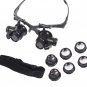 Headband 10X 15X 20X 25X LED Light Glasses Magnifier Watchmaker Jewelry Optical