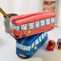 Cartoon Pen Pencil Case Bag Box Bus Canvas Storage Large Zipper School Bag Kids