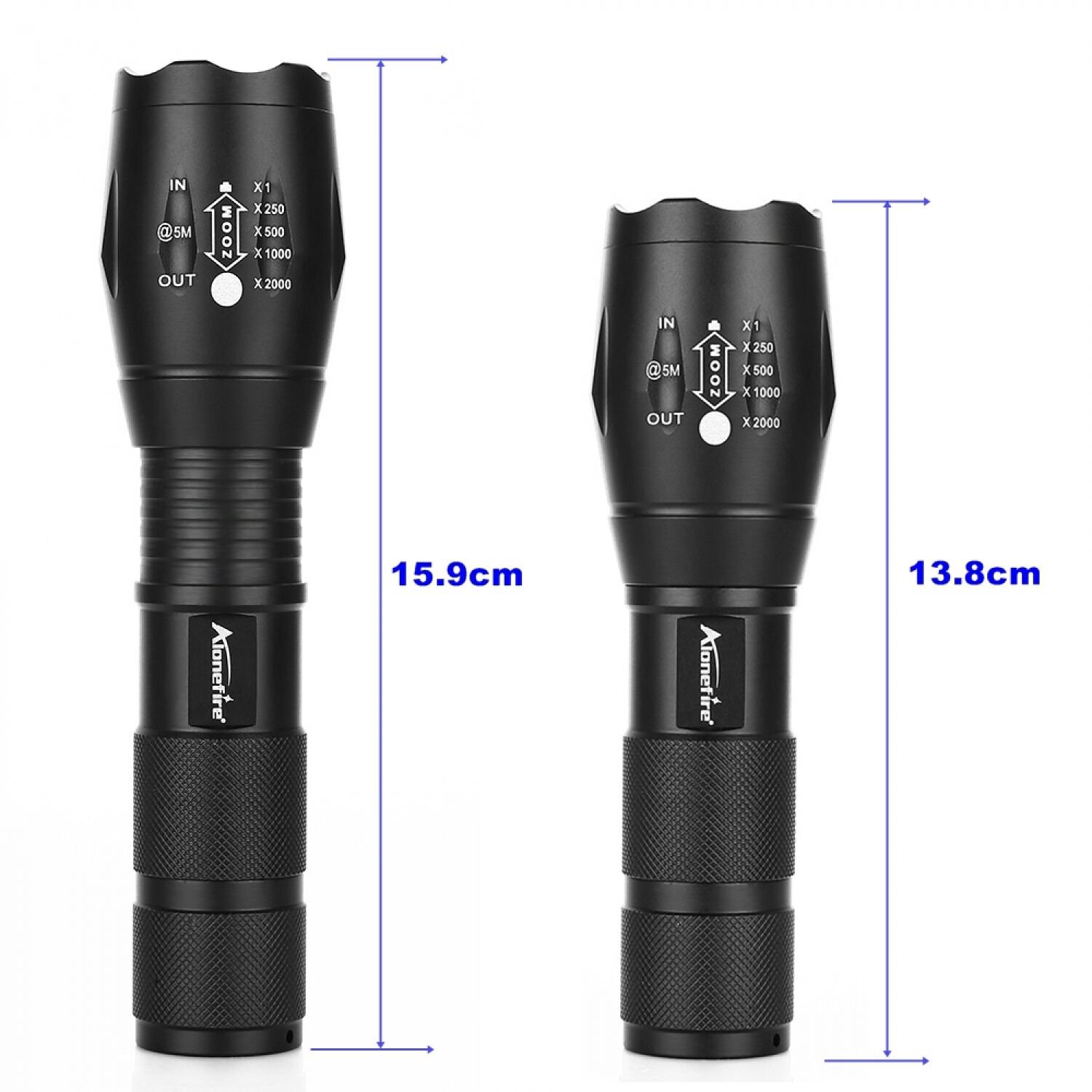 Aluminum Waterproof Zoomable CREE LED Flashlight E17 XM-L T6 3800LM Light