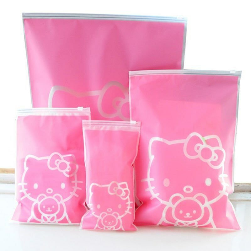 5pcs/Set Travel Storage Bags Hello kitty Pink Luggage Clothes Packing Tidy