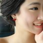 2018 New Fashion Cute Lovely Red Cherry Earrings Rhinestone Leaf Bead Stud