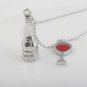 Party Jewelry Red Wine&Cup Love Wine Women Bottle Glass Chain Charm Necklaces