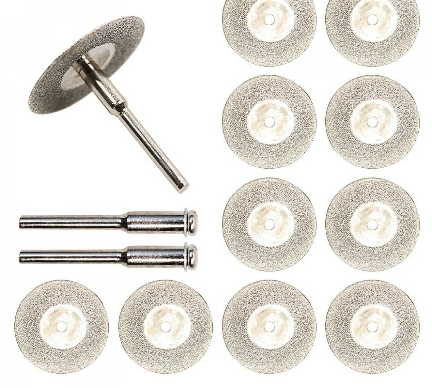 10 Pcs/Set 30mm Mini Diamond Saw Blade Silver Cutting Discs With 2X Connect