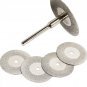 10 Pcs/Set 30mm Mini Diamond Saw Blade Silver Cutting Discs With 2X Connect