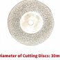 10 Pcs/Set 30mm Mini Diamond Saw Blade Silver Cutting Discs With 2X Connect