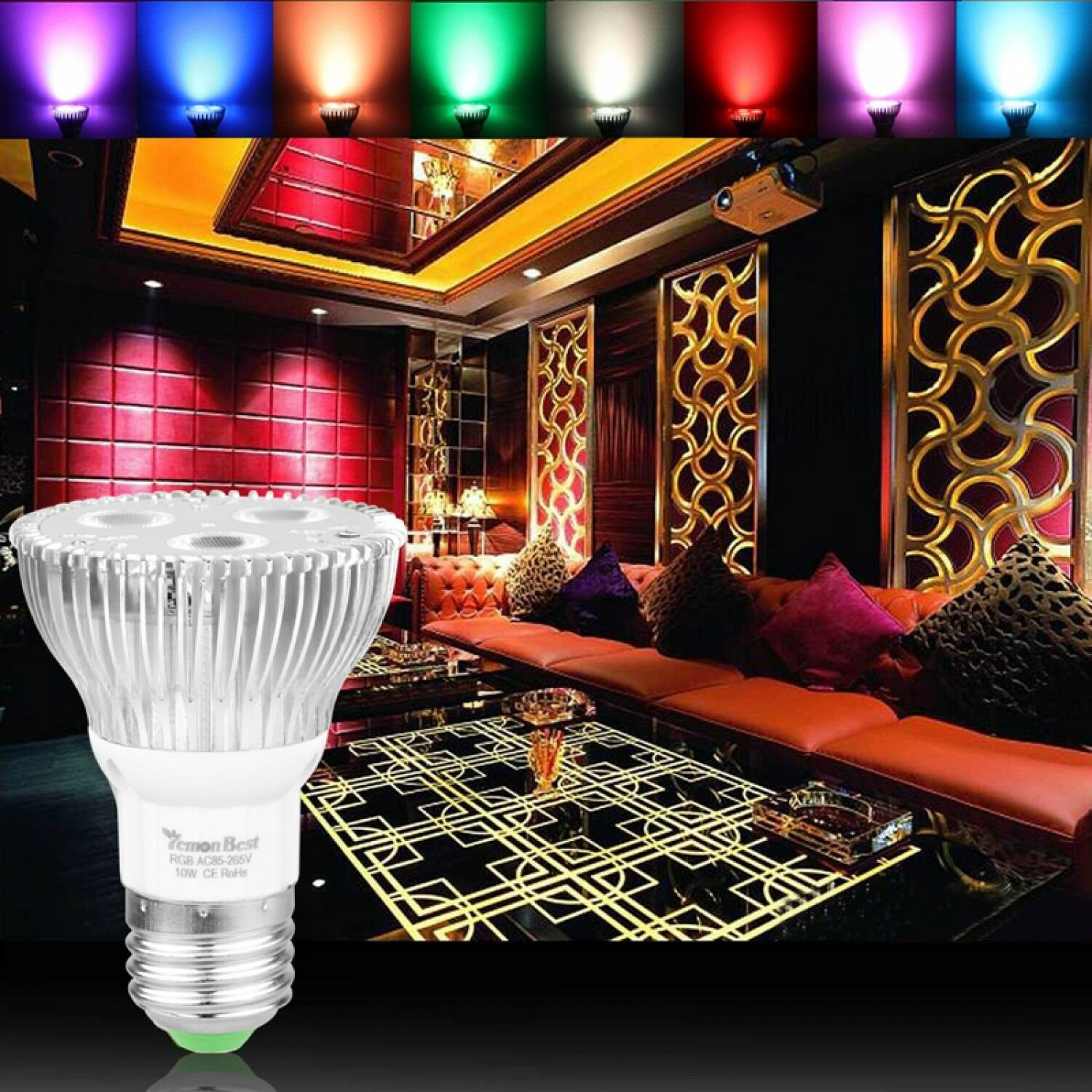 16 Colors LED Bulb 10W PAR20 E27 RGB Stage Lamp Lights Strobe Remote Control New