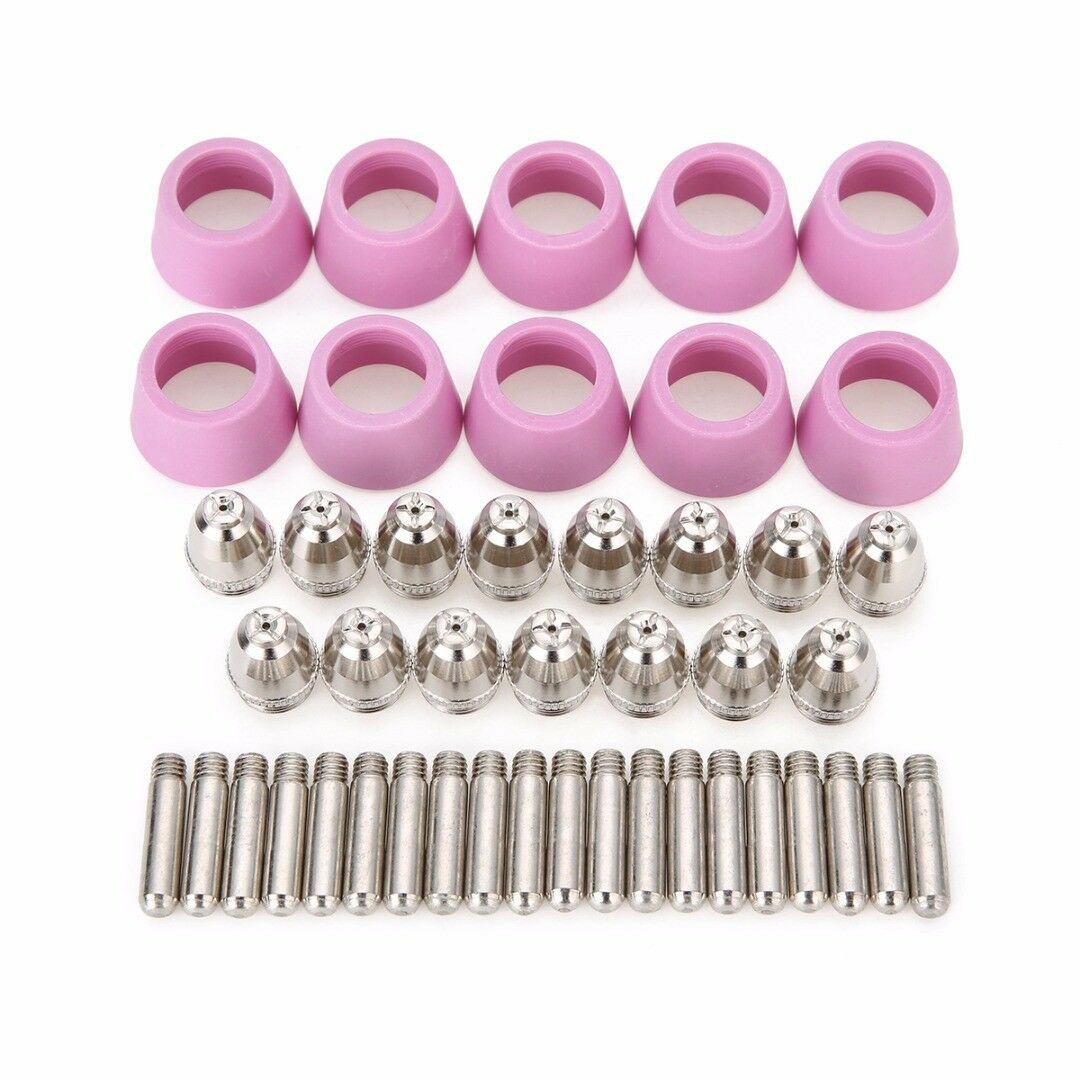 40pcs Mayitr Air Plasma Cutter Cutting Consumables Electrodes Cups with 15pcs