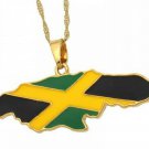 Jamaica Map Pendant And Necklace Jamaica National Flag Jewelry Women & Men Gift