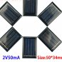 Micro Mini Small Power Solar Cells Panel 10Pcs 2V 50mA 50*34*3mm For DIY Toy
