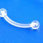 2Pcs/lot Clear Acrylic Ball Punk Bar Lip Ring Silicone Eyebrow Piercing