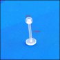 2Pcs/lot Clear Acrylic Ball Punk Bar Lip Ring Silicone Eyebrow Piercing