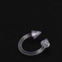 2Pcs/lot Clear Acrylic Ball Punk Bar Lip Ring Silicone Eyebrow Piercing