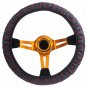 Black Red Car Steering Wheel Covers Elastic Embroidered Cover for 38cm Diameter