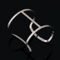 New Punk Designer Gold Silver Color Alloy Simple Hollow Out Wide Abstract Cuff