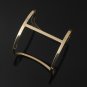 New Punk Designer Gold Silver Color Alloy Simple Hollow Out Wide Abstract Cuff
