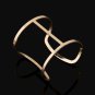 New Punk Designer Gold Silver Color Alloy Simple Hollow Out Wide Abstract Cuff