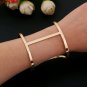New Punk Designer Gold Silver Color Alloy Simple Hollow Out Wide Abstract Cuff