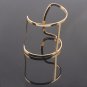 New Punk Designer Gold Silver Color Alloy Simple Hollow Out Wide Abstract Cuff