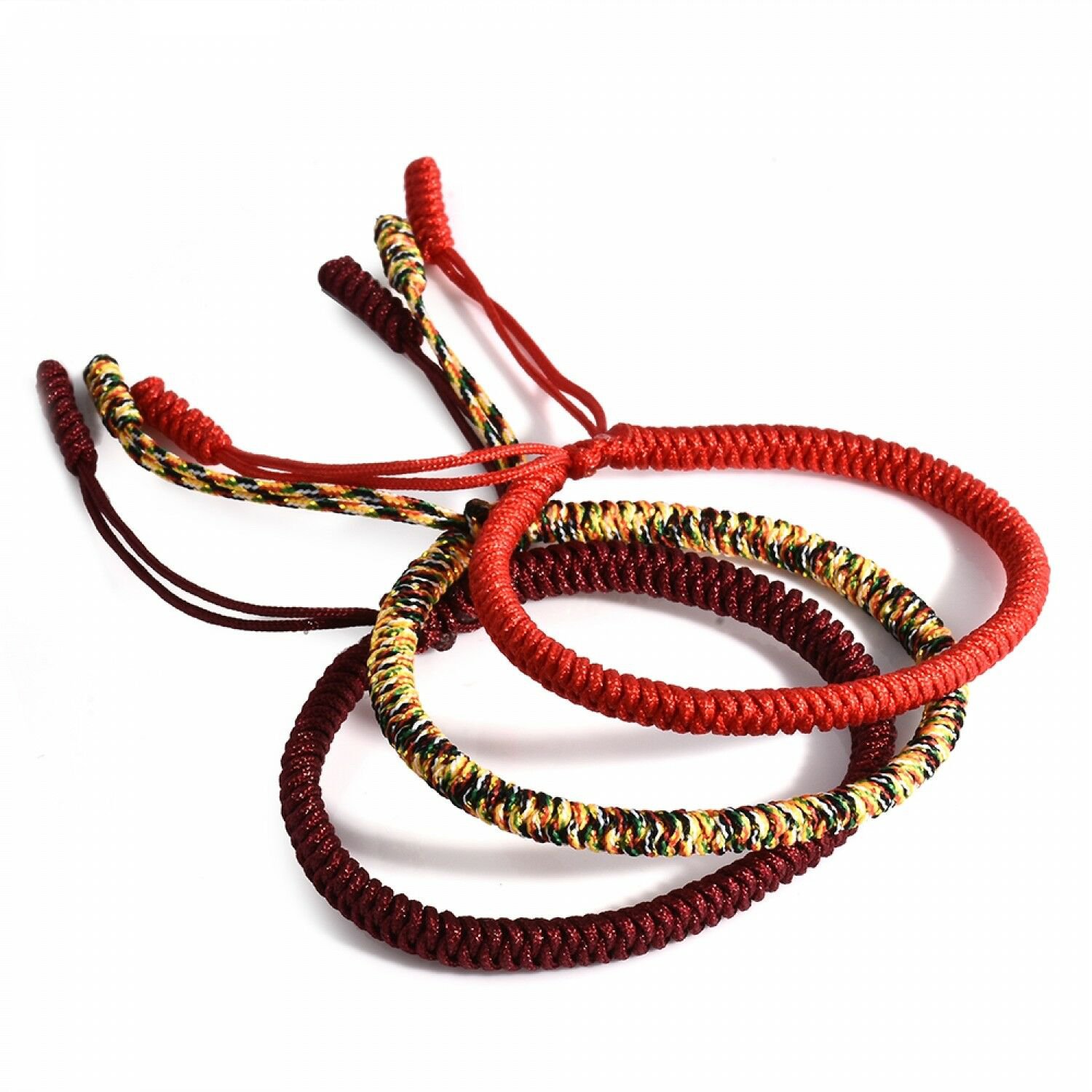 Lucky Handmade Bracelet Buddhist Knots Rope Tibetan Buddhist Handmade Bracelet