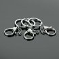 Mini Self Key Ring & Key Chain Rhodium Plated Wrench Ring & Clasp Round Split