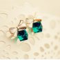 High Quality Fashion 2018 Chic Shimmer bow knot Cubic Green Blue Crystal Earring