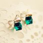 High Quality Fashion 2018 Chic Shimmer bow knot Cubic Green Blue Crystal Earring