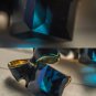High Quality Fashion 2018 Chic Shimmer bow knot Cubic Green Blue Crystal Earring