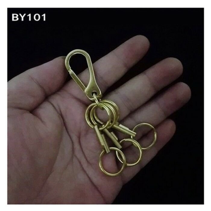 Pure Copper EDC Portable Waist Hanging Creative Brass Keychain Pendant Buckle