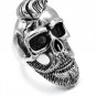 Skull Ring Beard Man Gentlemen Jewelry Mens Stainless Steel Cool Rock Punk 2018