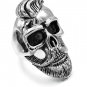Skull Ring Beard Man Gentlemen Jewelry Mens Stainless Steel Cool Rock Punk 2018