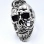 Skull Ring Beard Man Gentlemen Jewelry Mens Stainless Steel Cool Rock Punk 2018