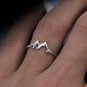 Mountain Range Ring Nature Motivation Jewelry Hiking Snowboard Lover Gift