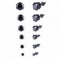 6 pairs/sets Classic Black White Cubic Zircon Stud Earrings Set Fashion Stainles