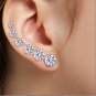 6 pairs/sets Classic Black White Cubic Zircon Stud Earrings Set Fashion Stainles