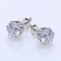 6 pairs/sets Classic Black White Cubic Zircon Stud Earrings Set Fashion Stainles