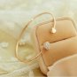 2018 Hot New Fashion Adjustable Crystal Double Heart Bow Bilezik Cuff Opening