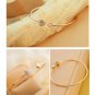 2018 Hot New Fashion Adjustable Crystal Double Heart Bow Bilezik Cuff Opening