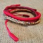 AMIU 3PCS Multi Color Tibetan Buddhist Good Lucky Charm Tibetan Bracelets & Bang