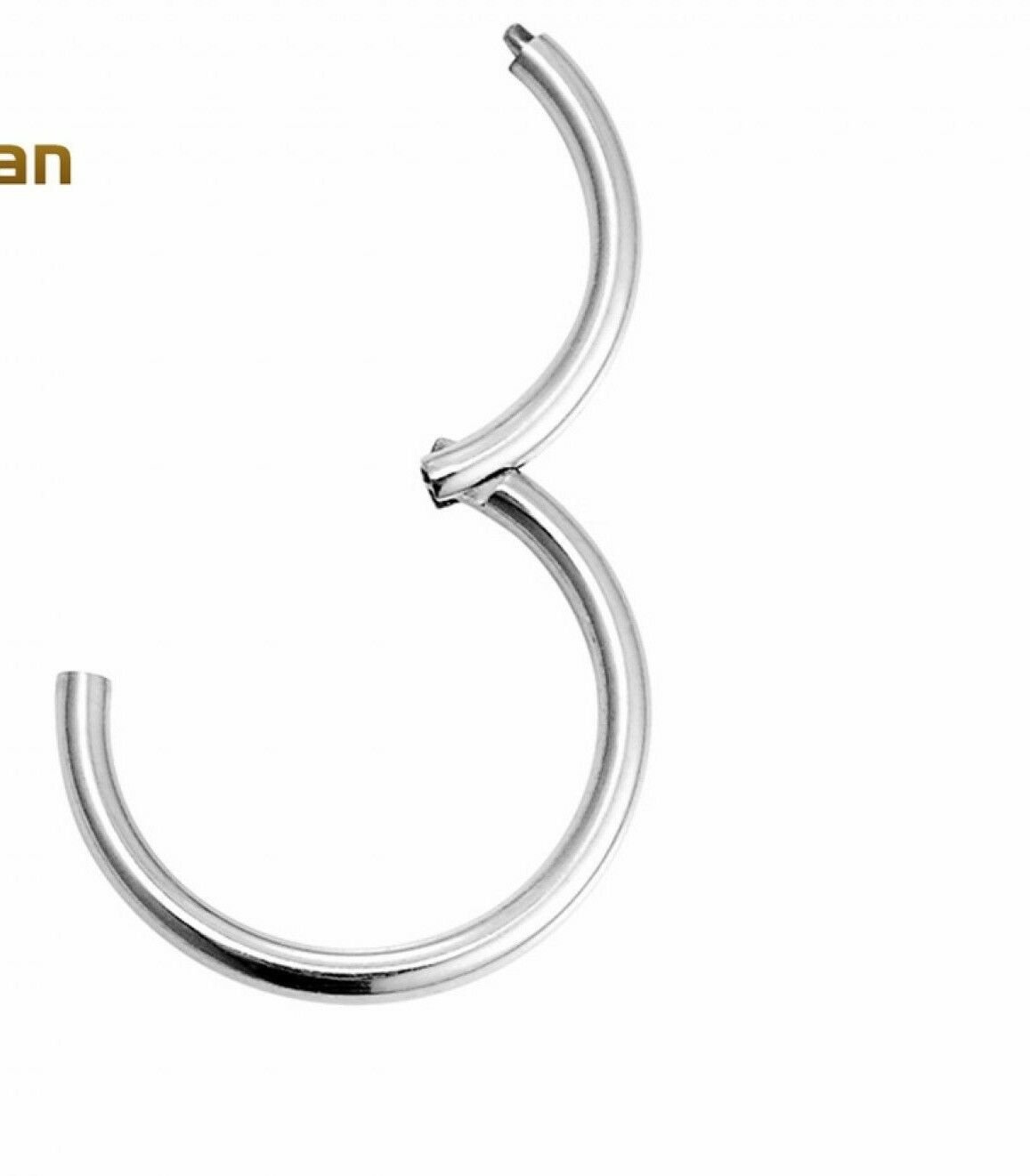 G23titan Silver Color Open Titanium Ring 18 Gauge Hoop for Ear Tragus Cartilage