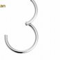 G23titan Silver Color Open Titanium Ring 18 Gauge Hoop for Ear Tragus Cartilage