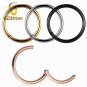 G23titan Silver Color Open Titanium Ring 18 Gauge Hoop for Ear Tragus Cartilage