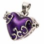 2 Piece Purple/Blue Enamel Heart Cremation Memorial Keepsake Charms Pendant Love